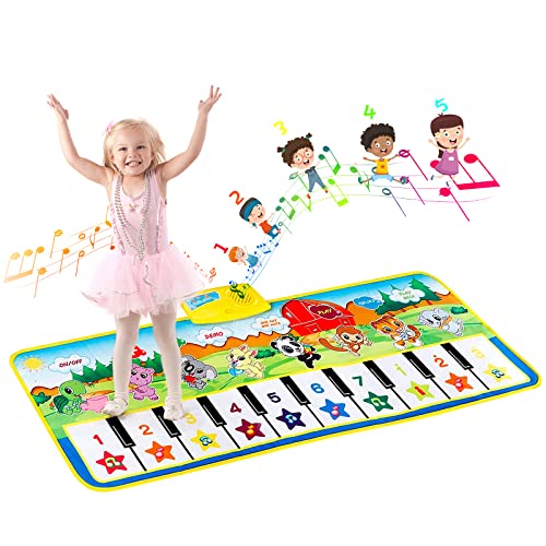 EXTSUD Klaviermatte,Kinderspielzeug Geschenk für Jungen Mädchen Kleinkinder,Baby Spielzeug ab 1 Jahr Kindergeburtstag Geschenk,Klaviertastatur,Keyboard Musikmatte Tanzmatten,Kinder von EXTSUD