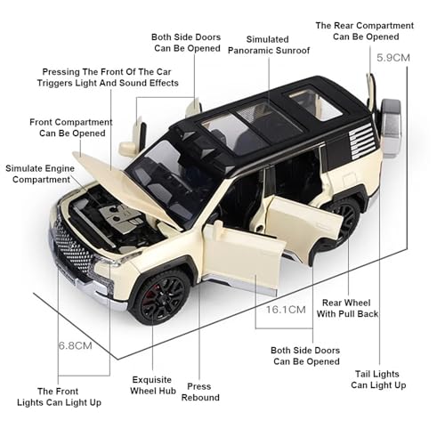 1/32 for BYD U8 Off-Road SUV Diecast Legierung Auto Modell Miniatur Simulation Fahrzeug Modell Ornamente Sammlung(Red) von EXYFRUX