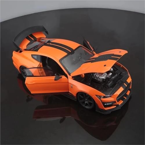 1:18 for Ford Mustang 2020 Shelby GT500 Sportwagen Legierung Druckguss Automodell Miniatur Fahrzeugmodellsammlung(Orange) von EXYFRUX
