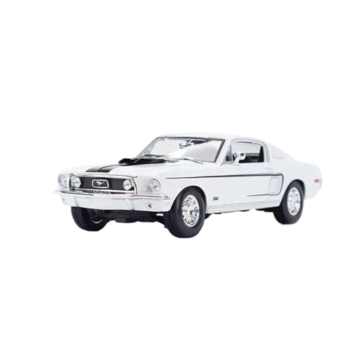 1:18 for Ford Mustang GTA 1967 1968 Oldtimer Legierung Druckguss Automodell Sammlung Miniatur Fahrzeugmodell(White) von EXYFRUX