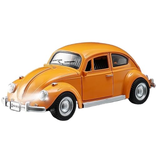 1:18 for Volkswagen Classic Beetle 1955 Druckgusslegierung Automodell Miniatursimulation Fahrzeugmodell Ornamente(Orange) von EXYFRUX