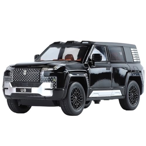 1:24 for BYD U8 New Energy SUV Legierung Druckguss Auto Modell Simulation Miniatur Fahrzeug Modell Dekoration Ornamente(Black) von EXYFRUX
