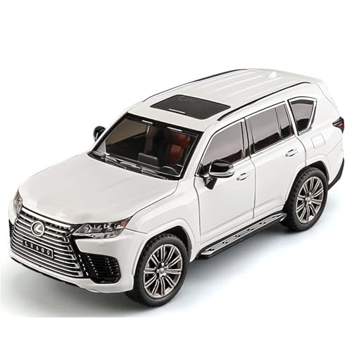 1:24 for Lexus LX600 SUV Legierung Druckguss Auto Modell Simulation Miniatur Fahrzeug Modell Dekoration Ornamente(White) von EXYFRUX