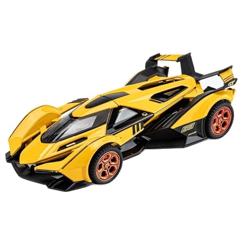 1:32 for Lamborghini V12 GT Supercar Diecast Legierung Auto Modell Miniatur Simulation Fahrzeug Modell Ornamente(Yellow) von EXYFRUX