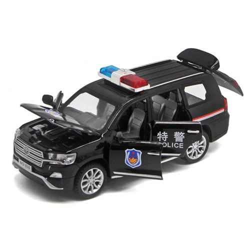 1:32 for Toyota Land Cruiser Polizei SUV Diecast Legierung Auto Modell Miniatur Simulation Fahrzeug Modell Ornamente(Black) von EXYFRUX