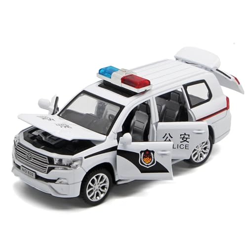 1:32 for Toyota Land Cruiser Polizei SUV Diecast Legierung Auto Modell Miniatur Simulation Fahrzeug Modell Ornamente(White) von EXYFRUX