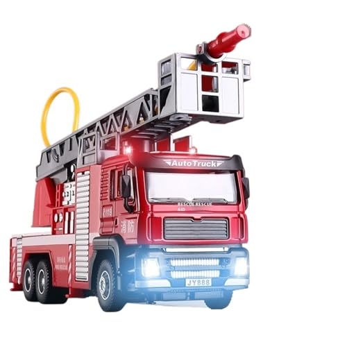 1:50 Transportfahrzeuge Feuerwehrautos Militärfahrzeuge 6-Rad-Schwerlast-LKW-Serie Druckguss-Legierung Automodell(Ladder Truck) von EXYFRUX