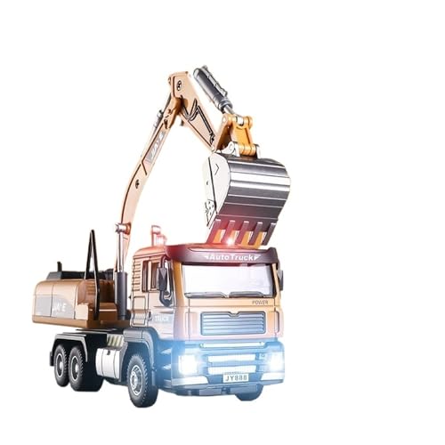 1:50 Transportfahrzeuge Feuerwehrautos Militärfahrzeuge 6-Rad-Schwerlast-LKW-Serie Druckguss-Legierung Automodell(Wheeled Excavator) von EXYFRUX