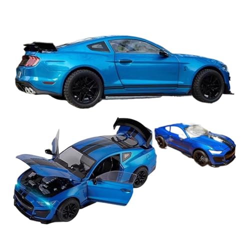Druckguss 1/18 for Ford 2008 Shelby GT5OO Simulation Legierung Automodell Vollständig Geöffnete Tür Fahrzeugmodell Dekorationssammlung(Blue) von EXYFRUX