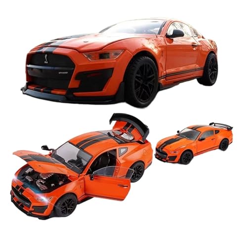 Druckguss 1/18 for Ford 2008 Shelby GT5OO Simulation Legierung Automodell Vollständig Geöffnete Tür Fahrzeugmodell Dekorationssammlung(Orange) von EXYFRUX