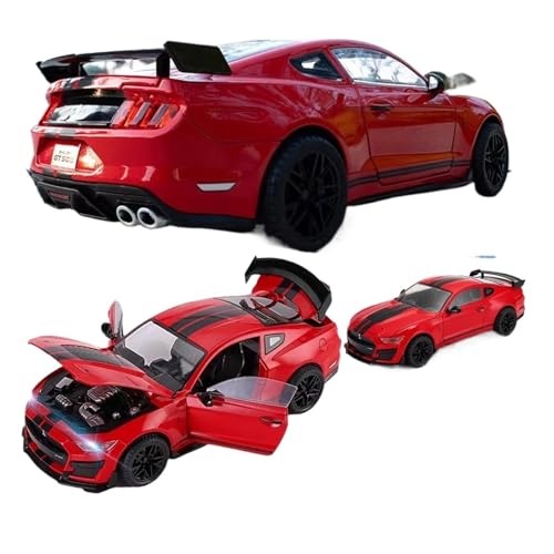 Druckguss 1/18 for Ford 2008 Shelby GT5OO Simulation Legierung Automodell Vollständig Geöffnete Tür Fahrzeugmodell Dekorationssammlung(Red) von EXYFRUX