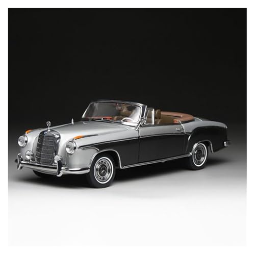 Druckguss 1/18 for Mercedes-Benz 1960 220 SE Vintage Cabrios Legierung Modell Simulation Voll Offene Tür Miniatur Fahrzeug Modell(Silver) von EXYFRUX