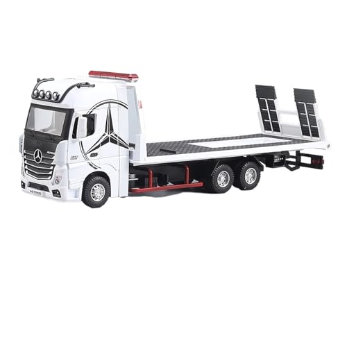 Druckguss 1/24 for Benz LKW Pritsche Transport Fahrzeug Legierung Anhänger Auto Modell Simulation Von Voll-tür Sound Und Licht Fahrzeug Modell(White) von EXYFRUX