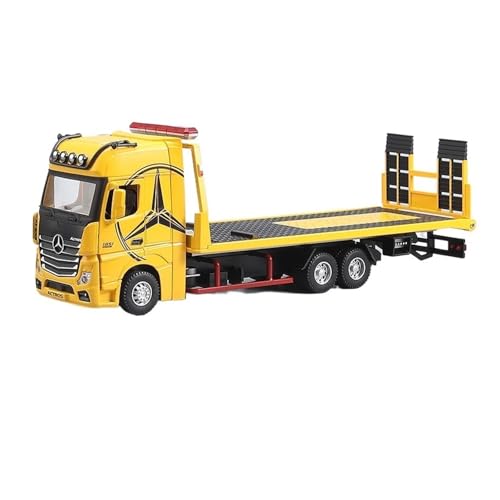 Druckguss 1/24 for Benz LKW Pritsche Transport Fahrzeug Legierung Anhänger Auto Modell Simulation Von Voll-tür Sound Und Licht Fahrzeug Modell(Yellow) von EXYFRUX