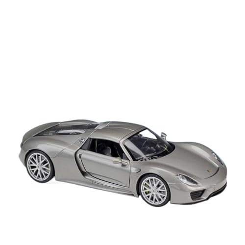 Druckguss 1/24 for Porsche 918 911 Turbo 356A Speedster Legierung Cabrio Automodell Vollständig Geöffnete Tür Fahrzeugmodell Dekoration(918 Grey) von EXYFRUX