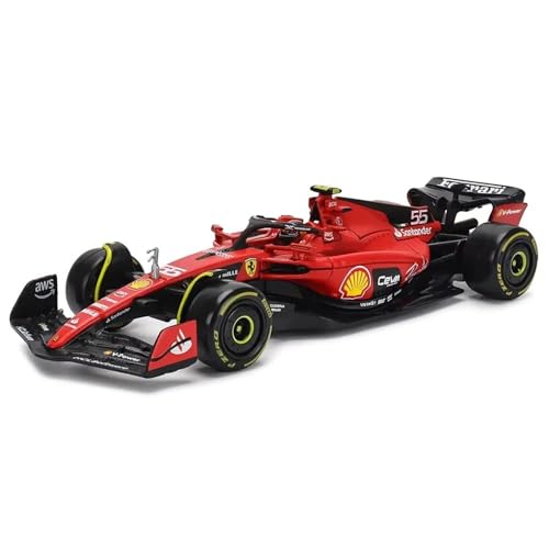 Druckguss 1:18 F1 2024 for Ferrari SF24#16 Lecler #55 Sainz Formel Racing Legierung Auto Modell Druckguss Miniatur Fahrzeug Modell Sammlung(1-18 2023 SF23-55) von EXYFRUX