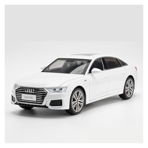 Druckguss 1:18 for Audi Classic A6L Executive Limousine Legierung Automodell Simulation Sound Und Licht Pullback Automodell Sammlung Display(White) von EXYFRUX