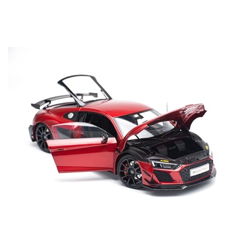 Druckguss 1:18 for Audi R8 2021 Klassische Sportwagen Legierungssimulationsautomodell Vollständig Geöffnete Tür Miniaturfahrzeugmodelldekoration(Red) von EXYFRUX