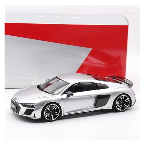 Druckguss 1:18 for Audi R8 2021 Klassische Sportwagen Legierungssimulationsautomodell Vollständig Geöffnete Tür Miniaturfahrzeugmodelldekoration(Silver) von EXYFRUX
