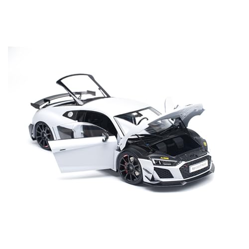 Druckguss 1:18 for Audi R8 2021 Klassische Sportwagen Legierungssimulationsautomodell Vollständig Geöffnete Tür Miniaturfahrzeugmodelldekoration(White) von EXYFRUX