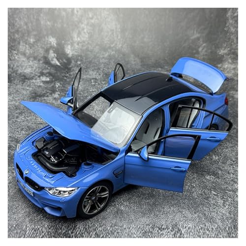 Druckguss 1:18 for BMW M3 F80 Simulation Vollständig Offene Tür Legierung Automodell Sammlerstücke Miniatur Fahrzeug Modell Dekoration(Blue) von EXYFRUX