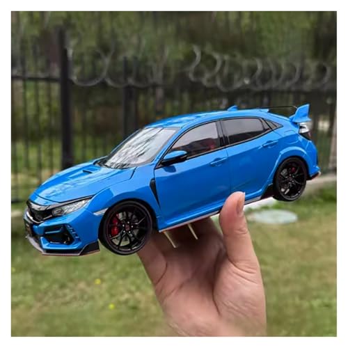 Druckguss 1:18 for Honda 2021 Civic Type R FK8 Legierung Auto Modell Simulation Vollständig Geöffnet Miniatur Fahrzeug Modell Dekoration(Blue) von EXYFRUX