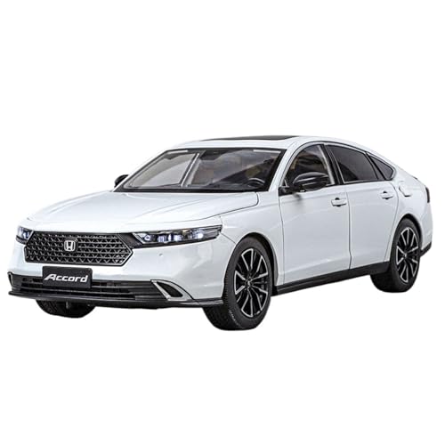 Druckguss 1:18 for Honda Accord Legierung Automodell Simulation Vollständig Geöffnete Tür Ton Und Licht Miniatur Fahrzeugmodell Ornamente(White) von EXYFRUX