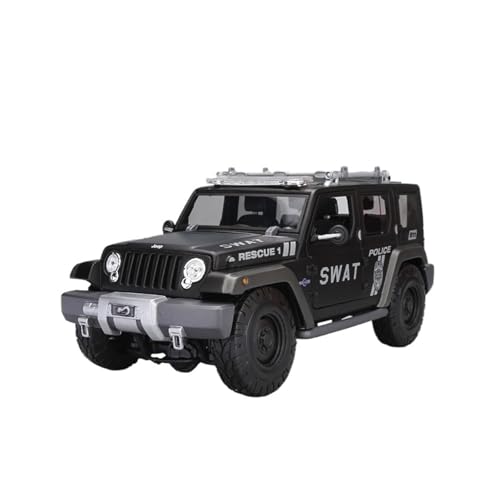 Druckguss 1:18 for Jeep Wrangler 2014 SUV Simulation Vollständig Offene Tür Legierung Auto Modell Miniatur Fahrzeug Modell Dekorative Sammlung(Matte Black) von EXYFRUX
