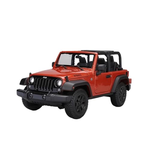 Druckguss 1:18 for Jeep Wrangler 2014 SUV Simulation Vollständig Offene Tür Legierung Auto Modell Miniatur Fahrzeug Modell Dekorative Sammlung(Orange) von EXYFRUX