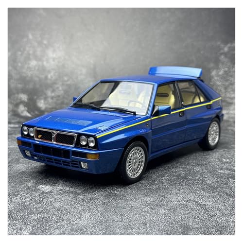 Druckguss 1:18 for Lancia Delta Evo II Vintage Classic 1979 Simulation Vollständig Geöffnete Tür Miniaturfahrzeugmodelldekoration(Blue) von EXYFRUX