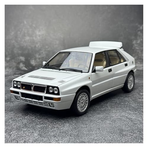 Druckguss 1:18 for Lancia Delta Evo II Vintage Classic 1979 Simulation Vollständig Geöffnete Tür Miniaturfahrzeugmodelldekoration(White) von EXYFRUX