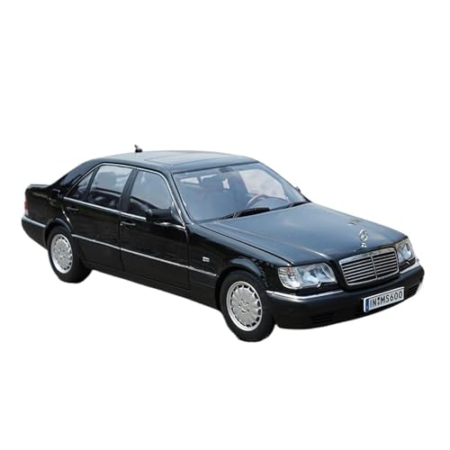 Druckguss 1:18 for Mercedes-Benz 1990 Vintage Classic S600 Legierungsautomodell Simulation Vollständig Geöffnete Tür Miniaturfahrzeugmodell(Black) von EXYFRUX