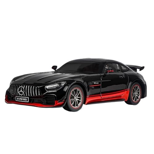 Druckguss 1:18 for Mercedes-Benz AMG GTR Legierungsautomodell Simulation Ton Und Licht Pullback-Auto Vollständig Geöffnetes Türfahrzeugmodell(Black) von EXYFRUX