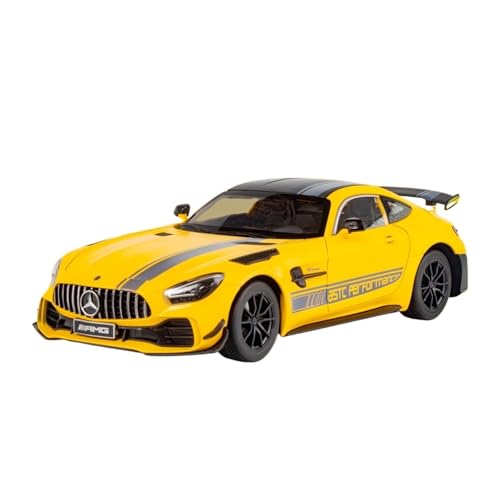 Druckguss 1:18 for Mercedes-Benz AMG GTR Legierungsautomodell Simulation Ton Und Licht Pullback-Auto Vollständig Geöffnetes Türfahrzeugmodell(Yellow) von EXYFRUX
