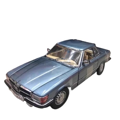 Druckguss 1:18 for Mercedes-Benz Vintage Classic 350SL 1977 Simulation Vollständig Offene Tür Miniatur Fahrzeug Modell Dekoration(Light Blue) von EXYFRUX