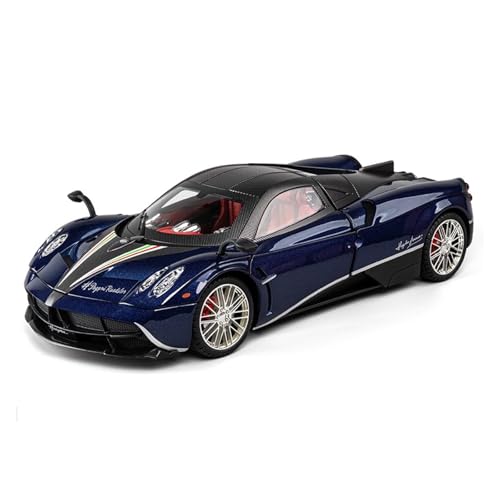 Druckguss 1:18 for Pagani Chinese Dragon Supercar Simulation Automodell Sound Und Licht Pullback Mini Model Collection Display(Blue) von EXYFRUX