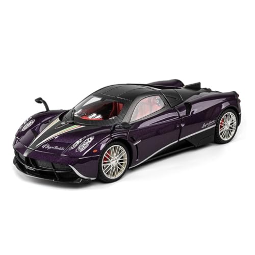 Druckguss 1:18 for Pagani Chinese Dragon Supercar Simulation Automodell Sound Und Licht Pullback Mini Model Collection Display(Purple) von EXYFRUX