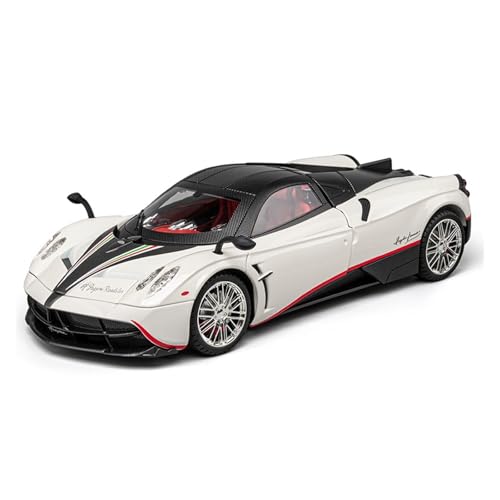 Druckguss 1:18 for Pagani Chinese Dragon Supercar Simulation Automodell Sound Und Licht Pullback Mini Model Collection Display(White) von EXYFRUX