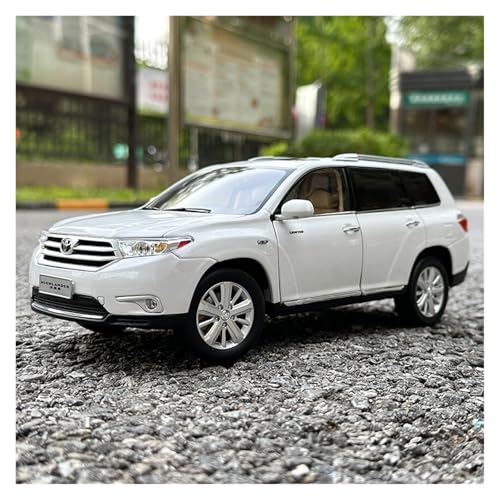 Druckguss 1:18 for Toyota 2012 Highlander Legierung Auto Modell Sammlung Simulation Voll Offene Tür Miniatur Fahrzeug Modell Dekoration(White) von EXYFRUX