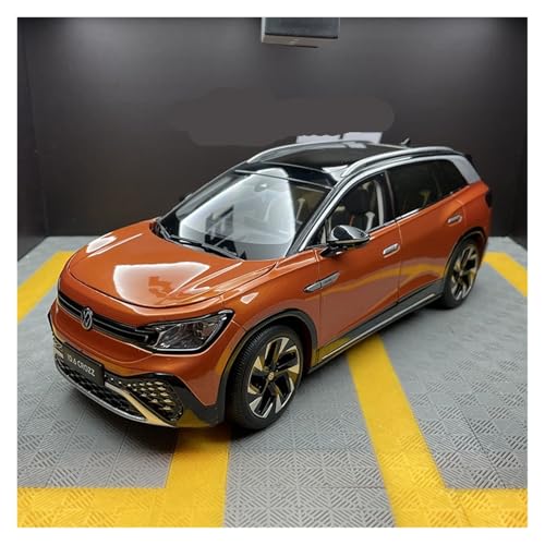 Druckguss 1:18 for Volkswagen ID.6 CROZZ New Energy SUV Legierung Automodell Simulation Vollständig Geöffnete Tür Miniaturfahrzeugmodell(Orange) von EXYFRUX