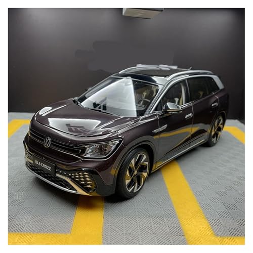 Druckguss 1:18 for Volkswagen ID.6 CROZZ New Energy SUV Legierung Automodell Simulation Vollständig Geöffnete Tür Miniaturfahrzeugmodell(Purple) von EXYFRUX