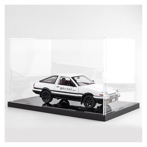Druckguss 1:20 for Toyota AE86 Initia D Mit Szenensimulation Legierungsautomodell Miniatur Sound Und Licht Pullback-Modellfahrzeug(White with Display Box) von EXYFRUX