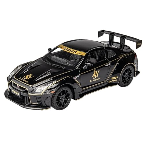 Druckguss 1:22 1:32 for Nissan Classic Ares GTR Simulation Sound Und Licht Pullback-Legierung Automodell Miniaturfahrzeugmodell(1:22 Black) von EXYFRUX