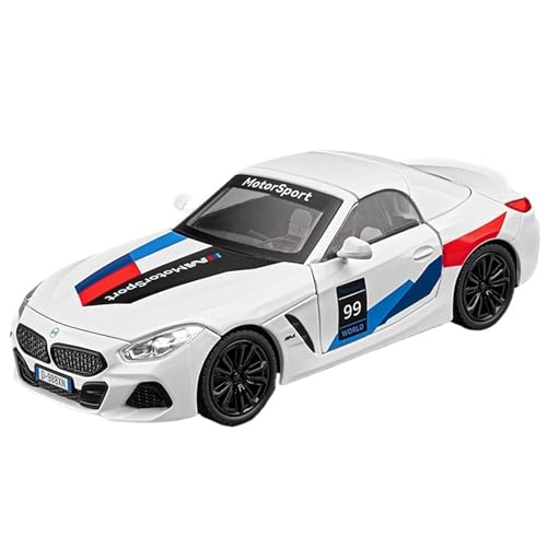 Druckguss 1:22 for BMW Z4 Sportwagen Hardtop Cabrio Dual Mode Legierung Automodell Sound Und Licht Miniaturfahrzeug Modellserie(White) von EXYFRUX