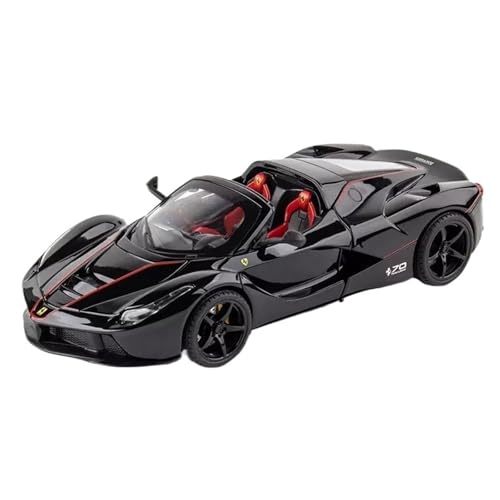 Druckguss 1:22 for Ferrari LaFerrari SP3 P80C FUV Sportwagenserie Sound Und Licht Pullback-Legierung Automodell Miniaturfahrzeugmodell(1:22 Black LaFerar Convertible) von EXYFRUX