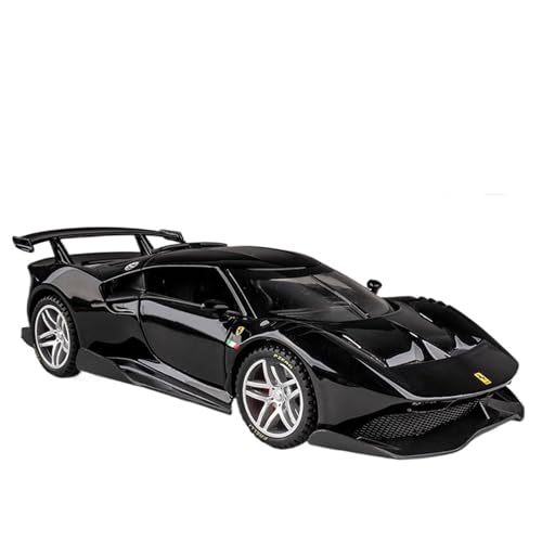 Druckguss 1:22 for Ferrari LaFerrari SP3 P80C FUV Sportwagenserie Sound Und Licht Pullback-Legierung Automodell Miniaturfahrzeugmodell(1:32 Black P80) von EXYFRUX