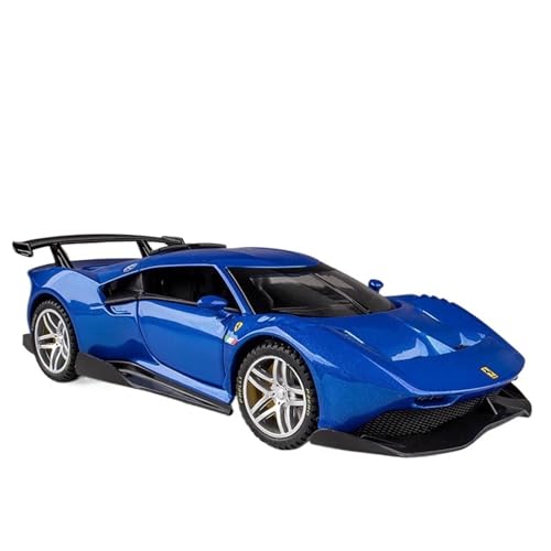 Druckguss 1:22 for Ferrari LaFerrari SP3 P80C FUV Sportwagenserie Sound Und Licht Pullback-Legierung Automodell Miniaturfahrzeugmodell(1:32 Blue P80) von EXYFRUX