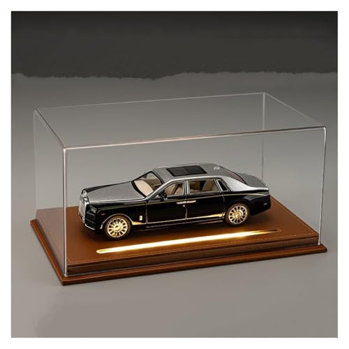 Druckguss 1:24 1:18 for Rolls-Royce Phantom Cullinan Luxusautos Legierungssimulationsautomodell Ton Und Licht Pullback-Miniaturmodell(1:24 Black and Silver with Box) von EXYFRUX