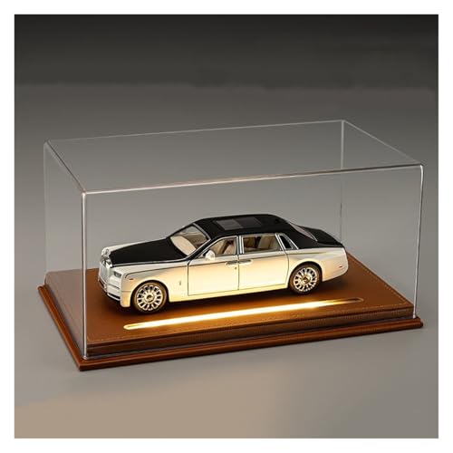 Druckguss 1:24 1:18 for Rolls-Royce Phantom Cullinan Luxusautos Legierungssimulationsautomodell Ton Und Licht Pullback-Miniaturmodell(1:24 White and Black with Box) von EXYFRUX