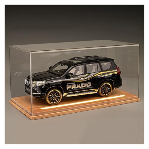 Druckguss 1:24 1:18 for Toyota Land Cruiser Prado LC80 Legierung Simulation Auto Modell Sound Und Licht Pull-Back Miniatur Modell Sammlung(1:18 Prado Black with Box) von EXYFRUX